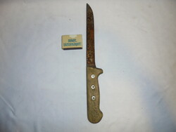 Large knife with an old wooden handle, butcher's knife, butcher's knife