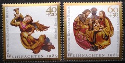 Bb858-9 / Germany - berlin 1989 Christmas stamp series postal clearance