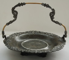 Viktoriánus gyümölcsöstál az 1870 évekből /jelzett :quadruple plate
