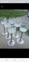 Liqueur glass with metal base