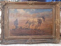 Large antique painting /károly černa/