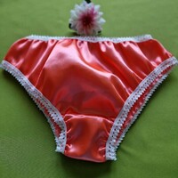 Fen018 - traditional style satin panties l/46 - coral/white