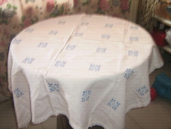 Beautiful embroidered white lacy damask tablecloth
