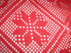 A charming Christmas hand-crocheted lace center tablecloth with a special shape