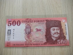 500 Forint MINTA  Bankjegy 2022  Új és Hajtatlan