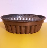 Antique red copper baking dish