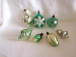 Old glass Christmas tree decorations! - 7 glass ornaments in one!