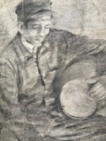 A very early drawing by the painter János Józsa.