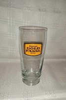 GOLD FASSL sörös üvegpohár, magassága 17,5 cm (A7)