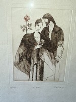 Karl Reich rose etching (k0020)