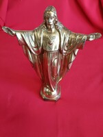 Gilded metal heart of Jesus statue!
