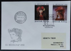 Ff4059-0 / 1990 stamp day - Saxon endre paintings. Stamp line ran on fdc