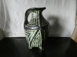 Pesthidegkút ceramic floor vase with an abstract pattern, work of Margit Cizmadia, 1970.