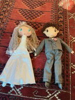 The young couple, rag doll, handmade dolls, groom, bride