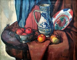 Viktor Belányi ( 1877 - 1955 ) still life with apples, around 1910