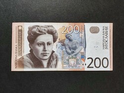 Jugoszlávia 200 Dínár 2001, VF+