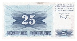 25   Dinár     1992    Bosznia Hercegovina