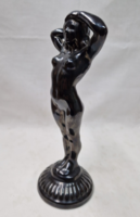 Ceramic, female nude, shiny, black, with glaze, in perfect condition, 25 cm. High