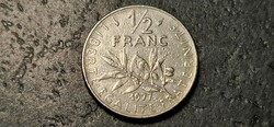 Franciaország ½ frank, 1977.