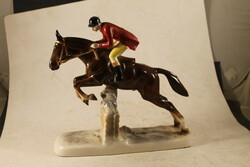 German porcelain equestrian statue 297
