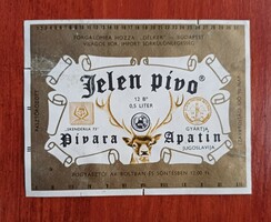 Sör cimke Világos sör - Jelen Pivo - Apatini Sörgyár Jugoszlávia