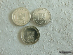 Lengyelország ezüst 200 zloty 1974 3 darab LOT !