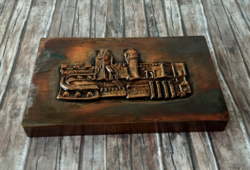 IPARMŰVÉSZ RÉZ DOBOZ,TÁROLÓ BUDAVÁR LÁTKÉPPEL