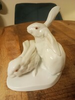 A pair of large rabbits from Herend