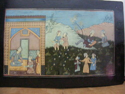 Turkish hand-painted table with figural decoration