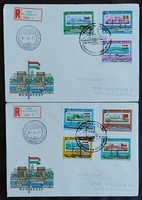 Ff3479-85 / 19812 danube - scheduled passenger transport stamp series ran on fdc