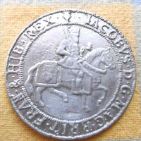 Skócia 25 Schillings  I. Jakab angol király Ag pénze. Fehérfém gyűjtói másolat T1