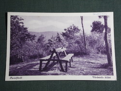 Postcard, postcard, parade bath, red-roof lookout view, 1930-40