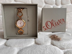 S. Oliver gold-colored bijou women's metal bracelet watch new