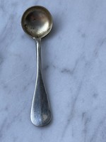 Antique monogrammed silver spice spoon, the inside of the small spoon is gilded.