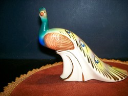 Porcelain peacock figure from Hölóháza