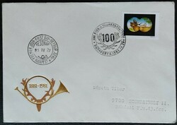 Ff3464 / 1981 100 years old Hungarian hunting association stamp ran on fdc