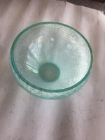 Wonderful turquoise veil glass, cracked glass, carving bowl (fsz)