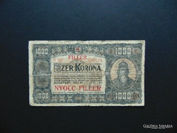 1000 Korona 1923 b 90 8-filer overstamp !