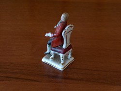 Antique Altwien hand-painted flawless miniature figurine, seated prince