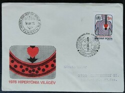 Ff3280 / 1978 hypertension world year stamp ran on fdc