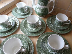 English porcelain tea and coffee set for 6 people