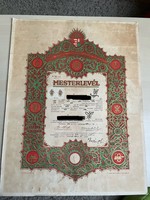 1943, Subotica, carpentry master's certificate, diploma, certificate