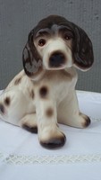 Sitting dog, puppy, ceramic ornament, marked