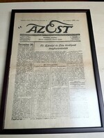 1916, IV. Coronation of Károly, the last Hungarian king, newspaper, the evening, in a frame