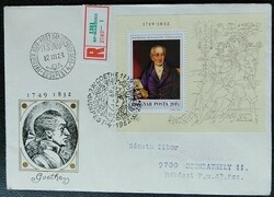 Ff3558 / 1982 painting - Johann Wolfgang Goethe block ran on fdc