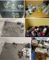 Bequest, nearly 100 kg of household items, mainly kitchen utensils, plates, pots with legs, etc.