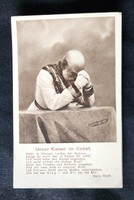 1915 Habsburg Emperor József Franz, King of Hungary, prayer for the soldiers, original contemporary photo - sheet image