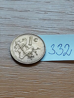 South Africa 1 cent 1983 bronze, Cape sparrow 332