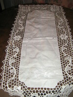 Beautiful white embroidered floral stitched lace tablecloth