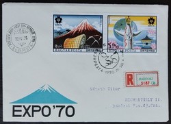 Ff2623-4c / 1970 expo stamp pair ran on fdc